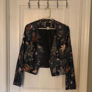 Faux Leather Crop Jacket